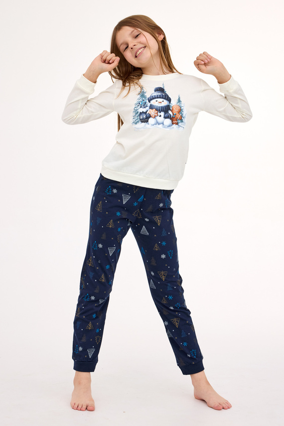 977/189 978/189 Snowy Day Cornette pijama de niña algodón, manga larga | Cálido y confortable