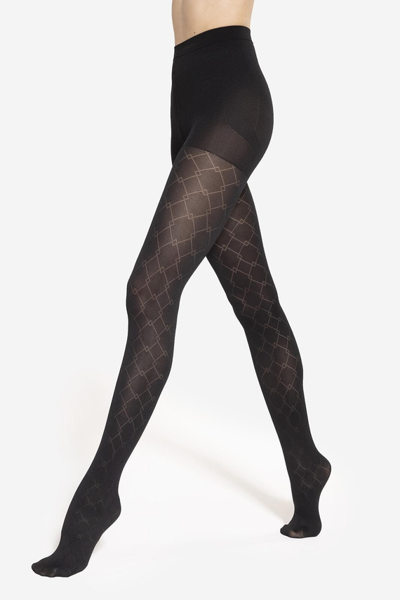 Modeline 07 Gatta medias - 40 den, push-up, estampado geométrico