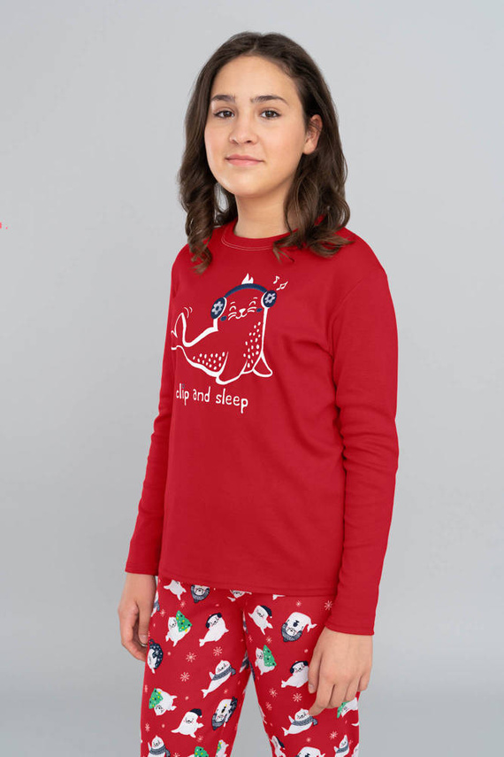 Kasjana Pijama de niña Italian Fashion- rojo/estampado rojo