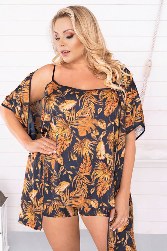 Albornoz de señora Monstera Fashion- estampado italiano