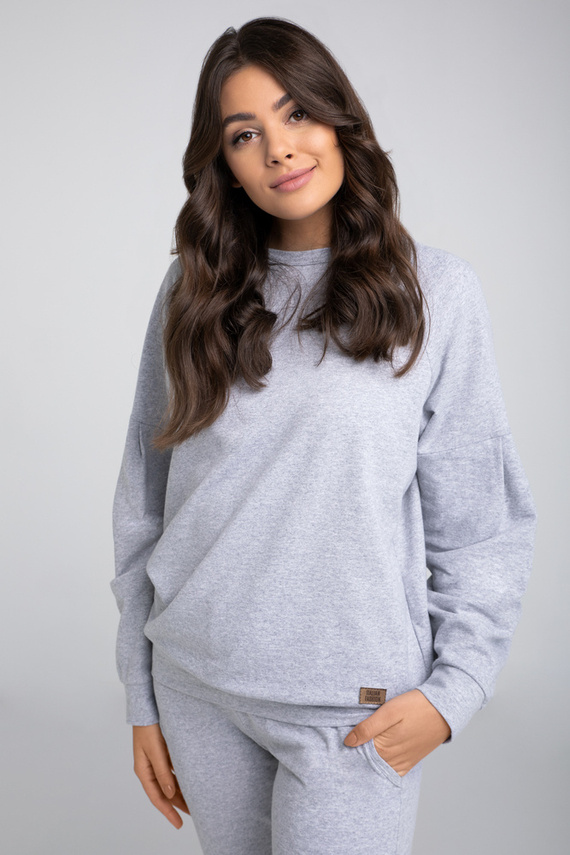 Parma Ladies conjunto manga larga, pantalón Italian Fashion - gris