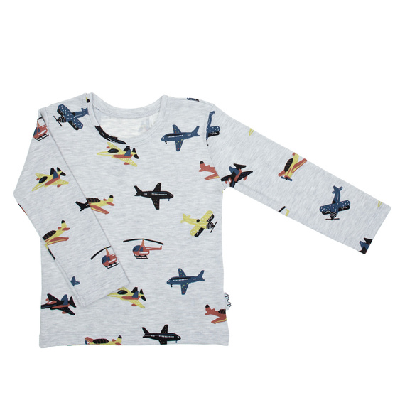 219138 Willy Nicol bebé blusa gris en planos algodón manga larga