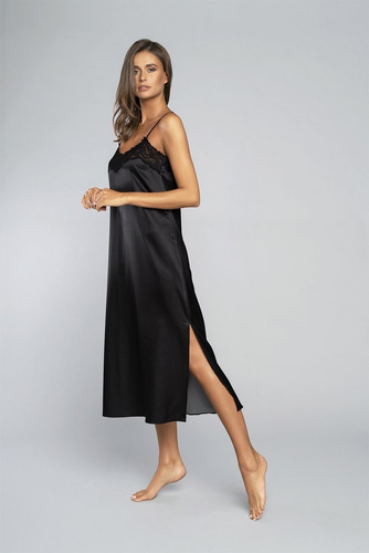 Toque camisón correa estrecha, larga Italia Fashion - negro