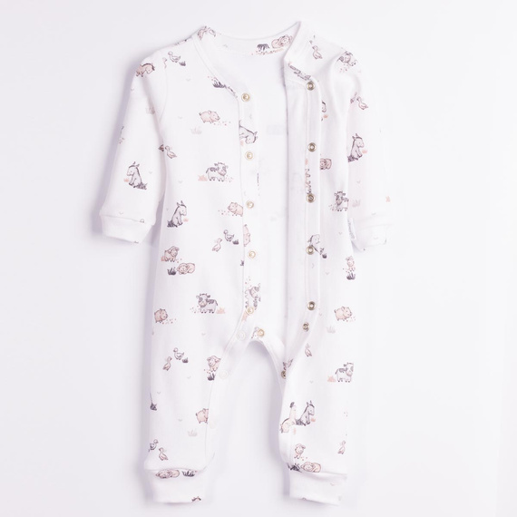 228032 Nicol FARMA Pijama enterizo para bebé 100% algodón sin pies animales