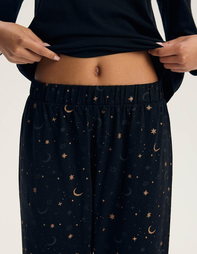 Pijama de mujer 43698 Delanie Henderson crema - algodón, manga larga, corte elegante
