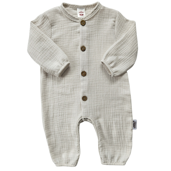 Pijama de muselina Just Muslin 02235BE Makoma beige- ligera, transpirable, 100% algodón