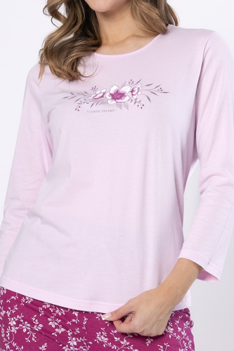 Edyta 1633 Pijama de mujer Leveza algodón lila - manga larga, cómodo