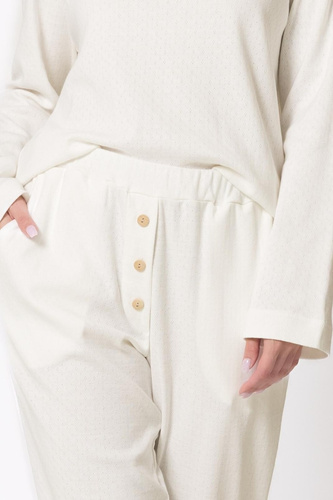 Pijama de mujer Berenika 1795 Leveza crema 100% algodón larga