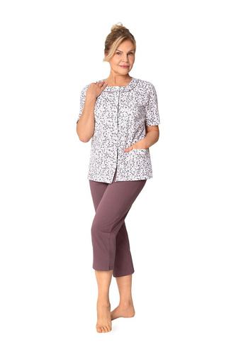 Pijama de mujer Martel Maria I 200 abotonada 100% algodón manga corta ciruela 35