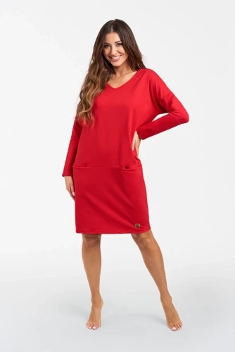 Karina túnica de manga larga para mujer Italian Fashion - rojo