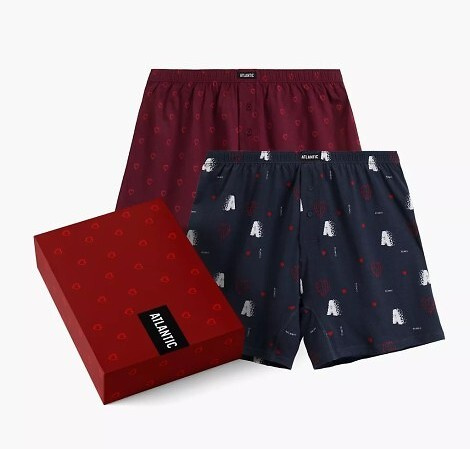 2GMB-012 Calzoncillos bóxer Atlantic para hombre - algodón, corazones, paquete de 2, corte holgado