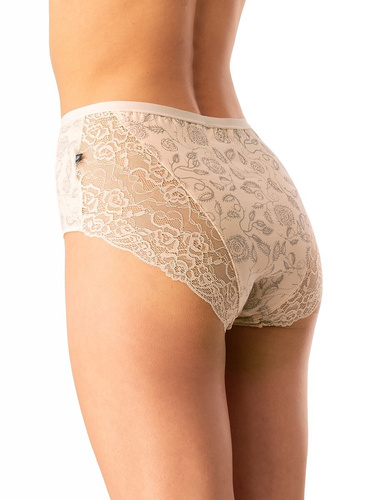 Braga de algodón para mujer Key LPF 590 beige - 2 unidades en una caja, espalda con cordón