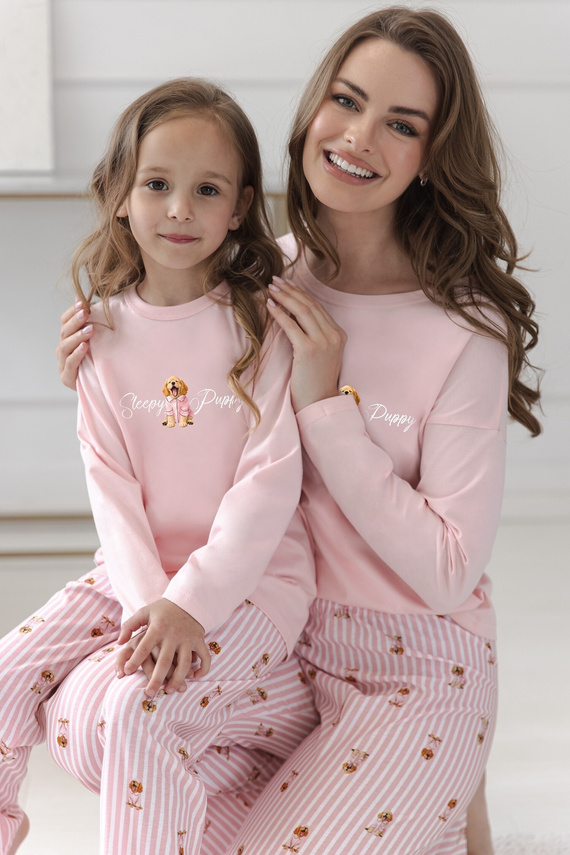 Pijama para niña Taro 3647 Nola rosa 100% algodón manga larga