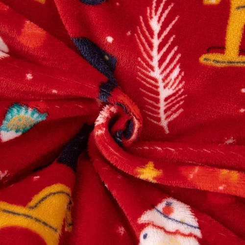 Feliz Navidad acogedora ropa de cama de oso de peluche rojo Spod Igły i Nitki- 210gsm microfibra de felpa