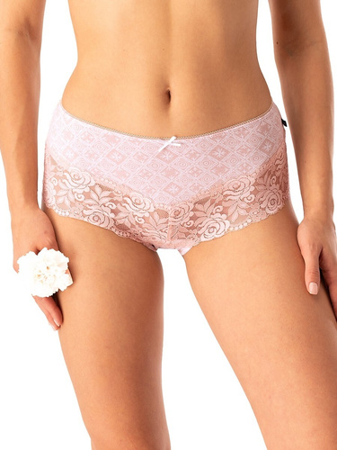 Braga de algodón para mujer Key LPB 731 negro beige - lote de 2 unidades en caja, corte clásico