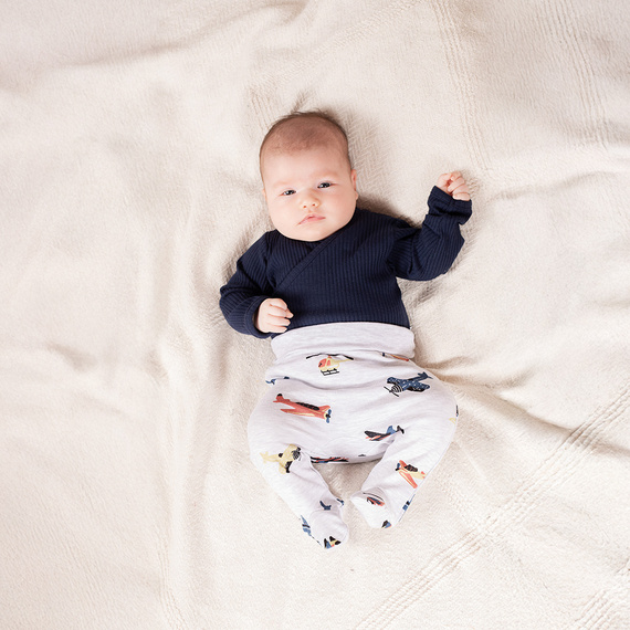 219096 Willy Nicol body bebé algodón azul marino acanalado desabrochado - manga larga