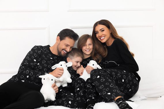 Pijama señora Bonnie - algodón, manga larga, pantalón largo, oveja Moda Italiana