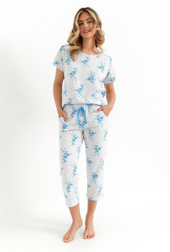 490 Pijama de mujer Cana gris claro algodón cómodo clásico