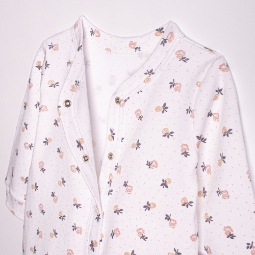 220032 Pijama enterizo para bebé Nicol 100% algodón manga larga con estampado floral delicado