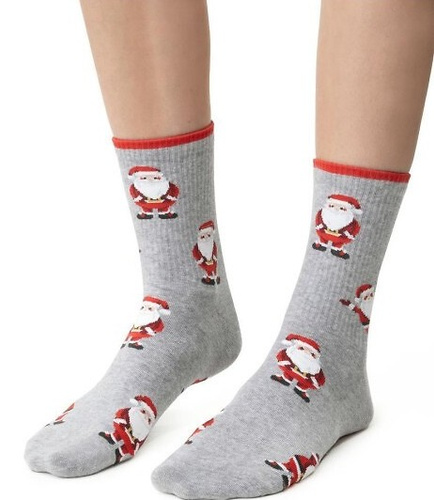 ARTE.136 Calcetines de Navidad para mujer Steven melange gris 141- algodón, cálido, patrón de invierno