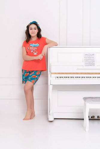 Oceania Pijama niña Italian Fashion - coral/estampado