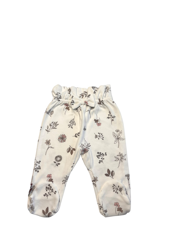 Mamatti PG15215 calcetines de cintura alta semi-dormir bebé - blanco en hojas de algodón