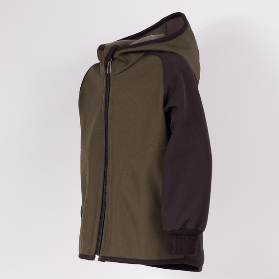 229021 Nicol Chaqueta infantil softshell con polar, capucha y reflectante - caqui