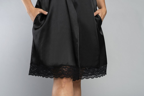 Touch Albornoz de manga corta Moda Italiana - negro