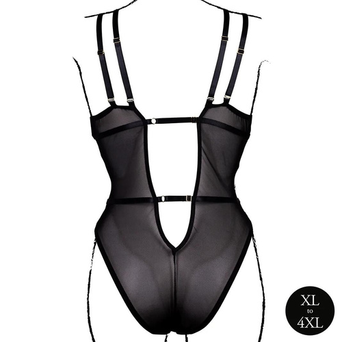 Body AMR006 Amour Le Désir Body de encaje Plus Size XL-4XL Negro