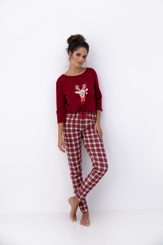 Pijama Mallory de Sensis - pijama de mujer de algodón con pantalón largo y estampado navideño