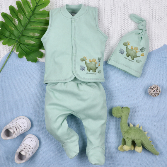 ABN-5575 Dino Explorer Chaleco Nini - algodón orgánico, cierre cómodo