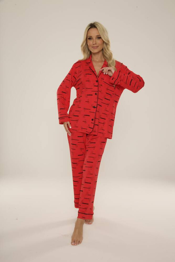 718 Madeleine Cat Love Pijama de mujer Forex - rojo