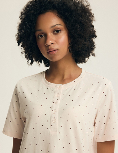 Camisón Henderson 45304 Evika rosa empolvado 100% algodón para lactancia