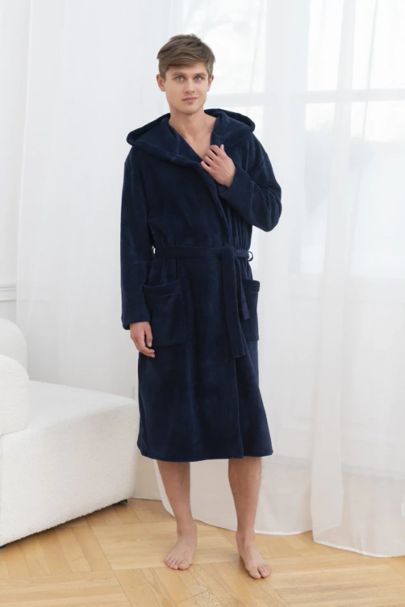 Mimas Albornoz para hombre con capucha Moda Italiana - azul marino