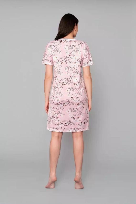 Alwa camisón manga corta Moda Italiana - estampado rosa