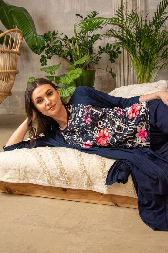 676 Soled Pijama de señora Forex - azul marino