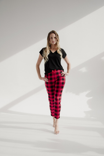 360 Checkered Forex Pijama Pants - rojo