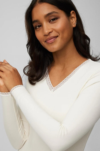 Camiseta térmica de mujer Ysabel Mora 70018 panacotta- cálida, transpirable, con cordones y manga larga