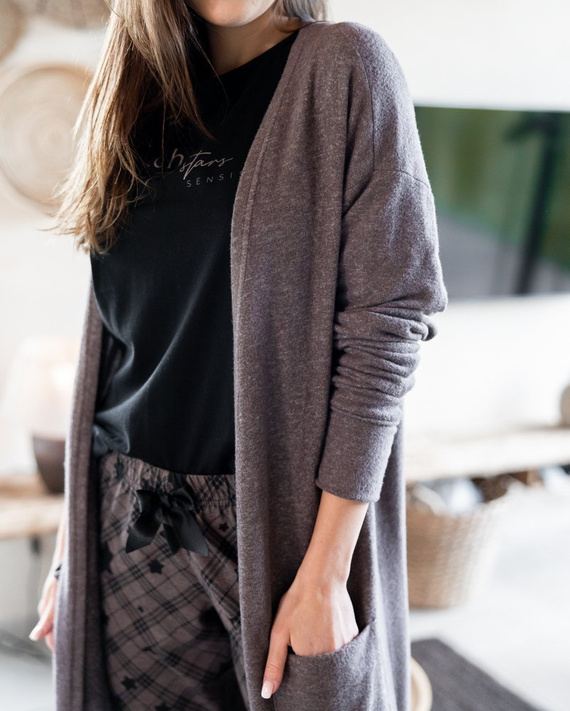 Sensis Reach For The Stars Pijama de mujer - negro-marrón