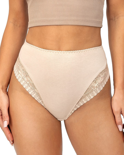 Figs 235 Donna beige - braga de mujer de cintura alta de viscosa con encaje