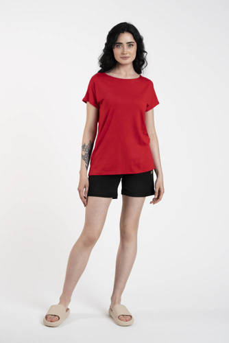 Ksenia Blusa manga corta Moda Italiana - rojo