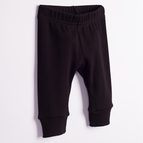 228023 Nicol FARMA Pantalones para bebé negros elásticos con canalé