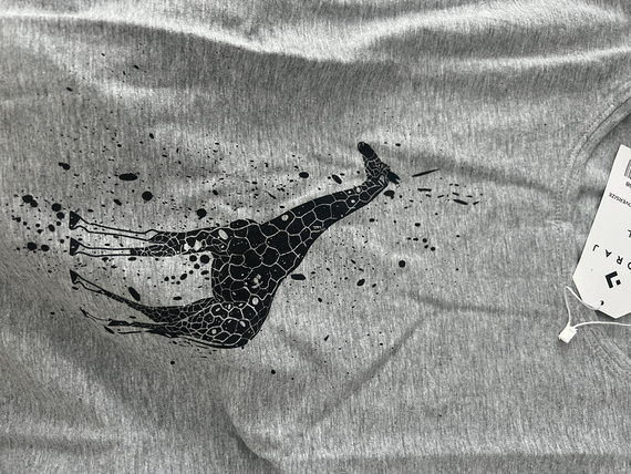 BD1700-008 Moraj blusa de manga corta para mujer - gris, jirafa