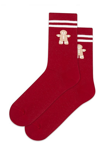 U04.N56 Gatta Christmas Socks - calcetines unisex de algodón con motivos navideños, modelo 997 rojo
