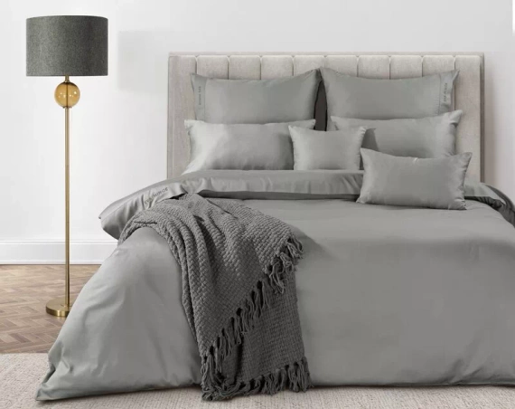 1C Elegante ropa de cama de satén Eva Minge Eurofirany acero | macrosatin 100% algodón