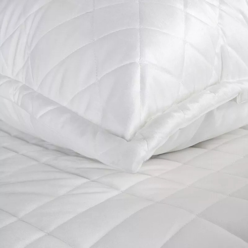 Ria 6 Colcha decorativa de terciopelo Eurofirany blanco