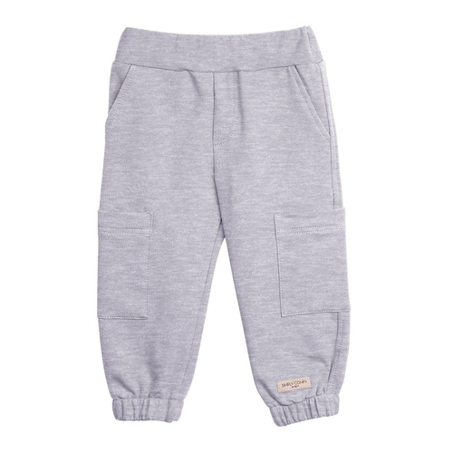Simply Comfy Pantalones de chándal para niños Eevi gris - 100% algodón, con bolsillos