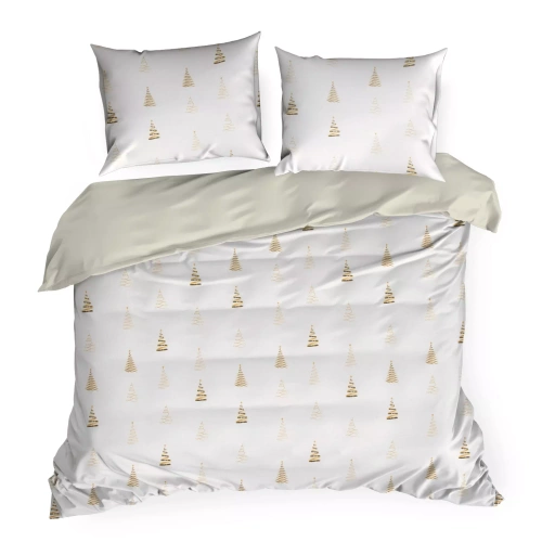 Guirnalda de Navidad ropa de cama Eurofirany blanco/oro - algodón ranforce, reversible