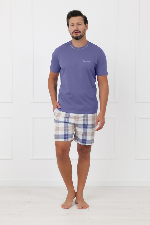 Pijama hombre Juno Italian Fashion 100% algodón manga corta shorts