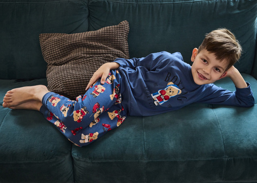 593/178 966/178 Pijama de niño Cornette Boxer | Algodón, estampado, pantalón con dibujo, puños de canalé